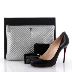 Chanel O Case Clutch Chevron Lambskin Medium