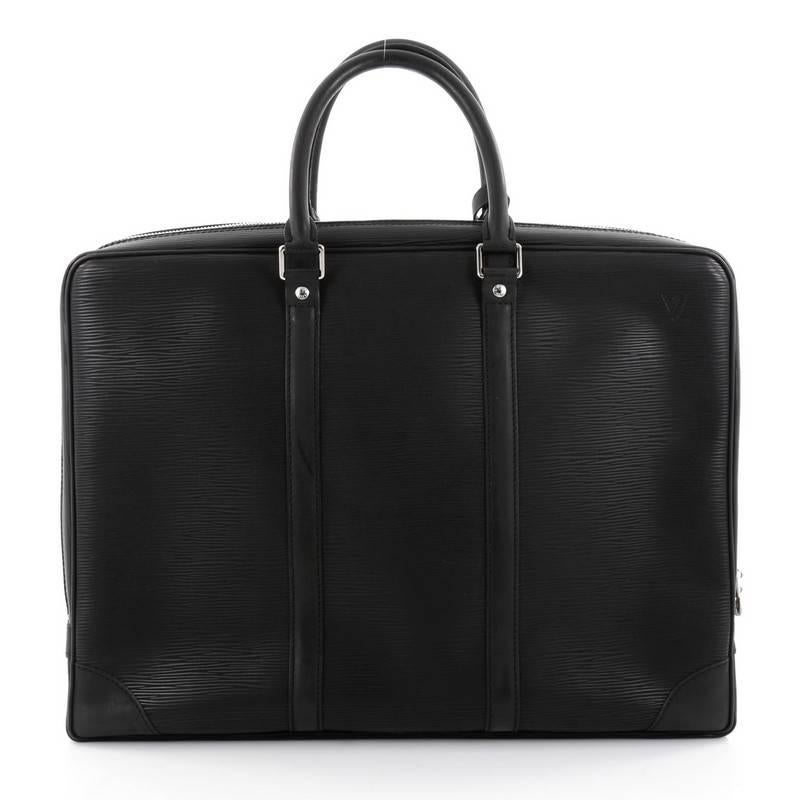 Louis Vuitton Porte-Documents Voyage Briefcase Epi Leather In Good Condition In NY, NY