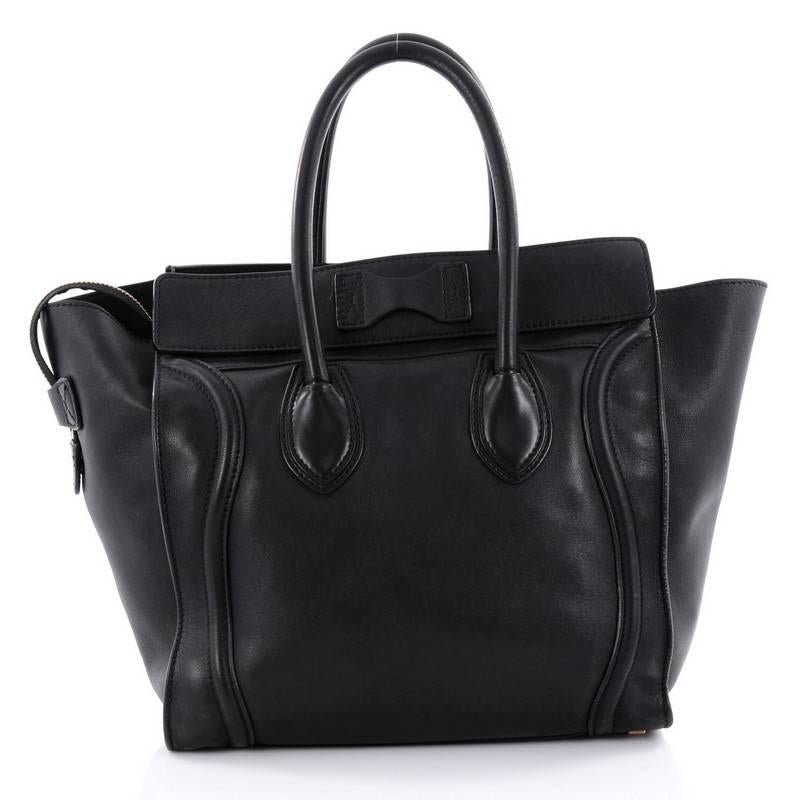 Celine Luggage Handbag Smooth Leather Mini In Good Condition In NY, NY