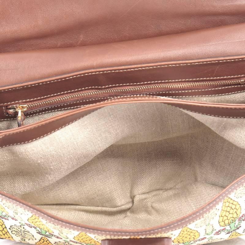 Gucci Bamboo Convertible Satchel Pigna Canvas with Studded Leather Medium 1
