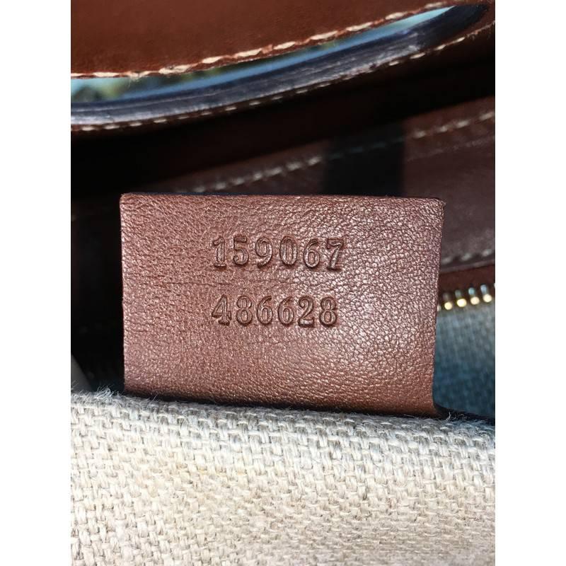 Gucci Bamboo Convertible Satchel Pigna Canvas with Studded Leather Medium 2