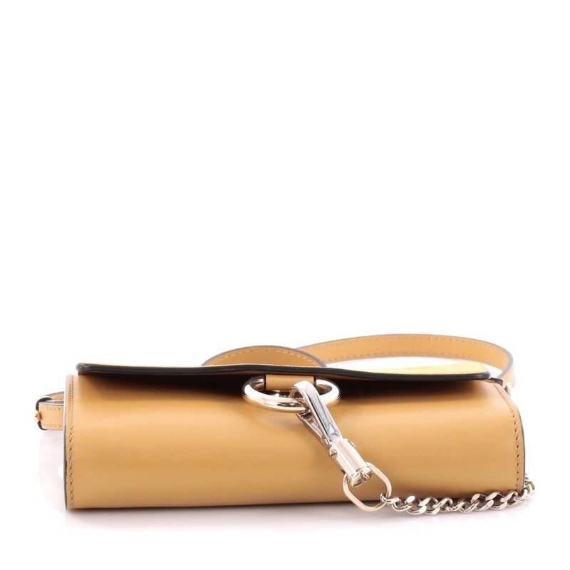 Chloe Faye Shoulder Bag Leather and Suede Mini In Good Condition In NY, NY