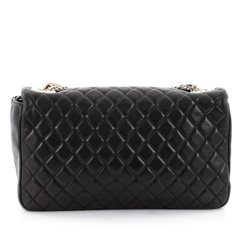 Black Chanel Westminster Pearl Chain Flap Bag Quilted Lambskin Medium