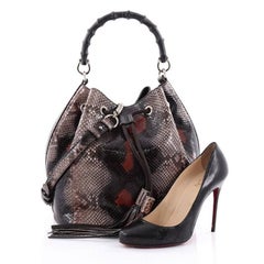Gucci Miss Bamboo Bucket Bag Python Medium