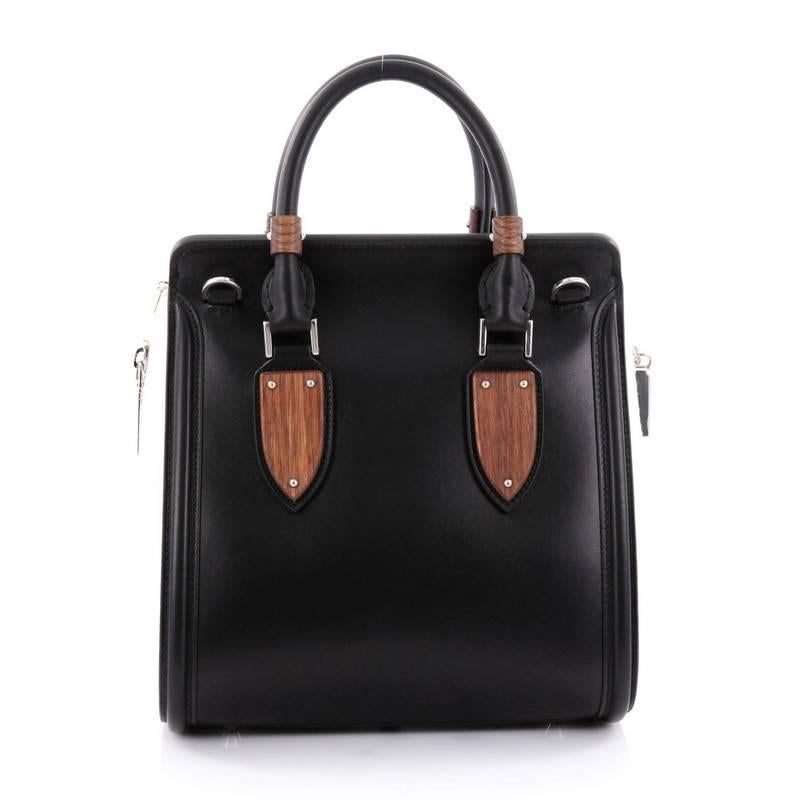 Alexander McQueen Wood Plate Heroine Tote Leather with Calf Hair Medium In Good Condition In NY, NY