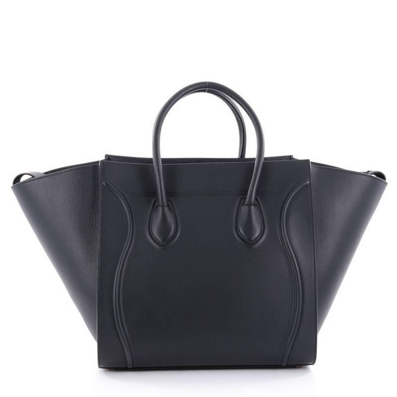 Celine Phantom Handbag Smooth Leather Medium In Good Condition In NY, NY