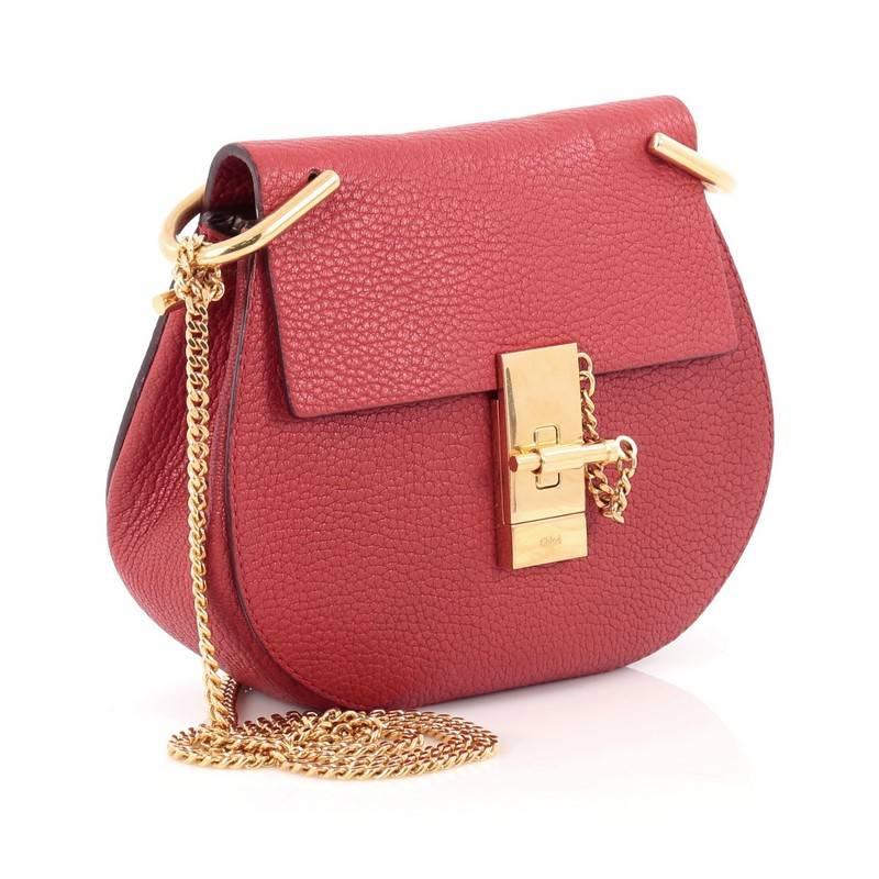 Pink Chloe Drew Crossbody Bag Leather Mini
