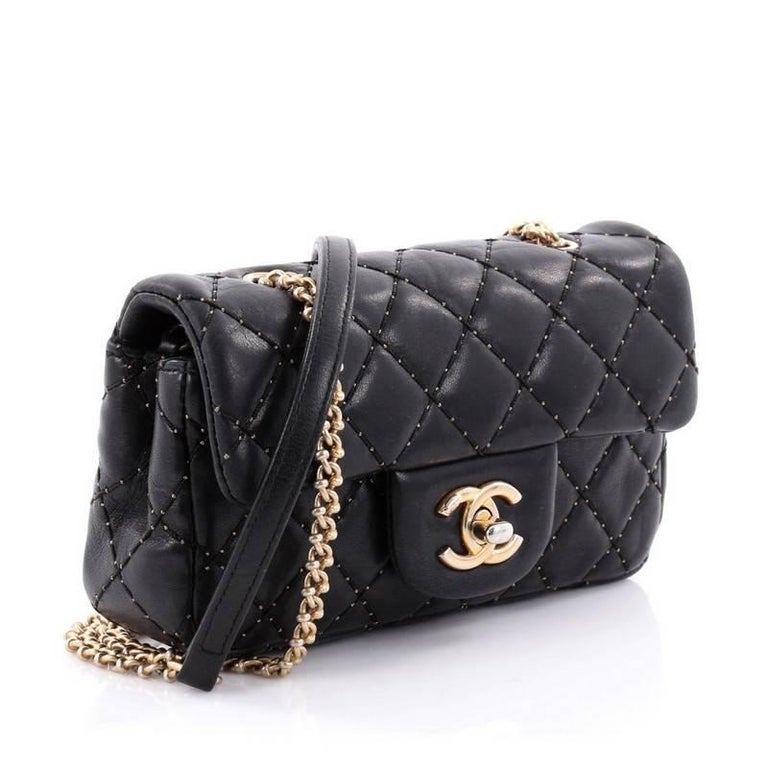 Chanel Paris-Salzburg Aged Chain CC Flap Bag Micro Beaded Quilted Lambskin