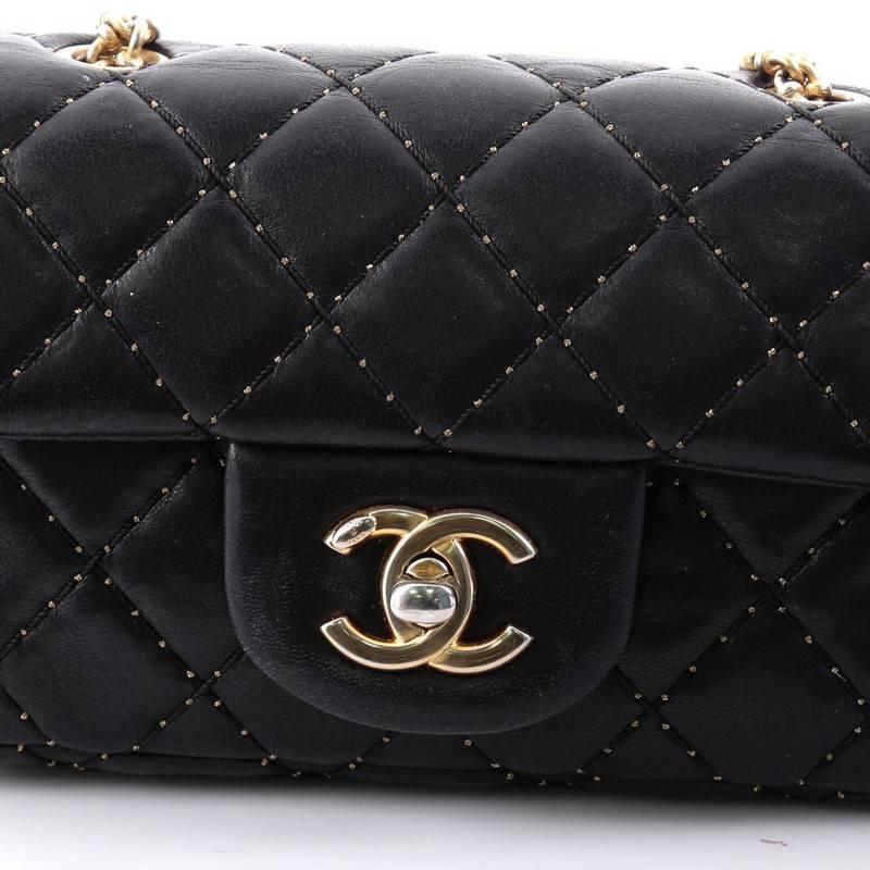 Black Chanel Paris-Salzburg Aged Chain CC Flap Bag Micro Beaded Quilted Lambskin