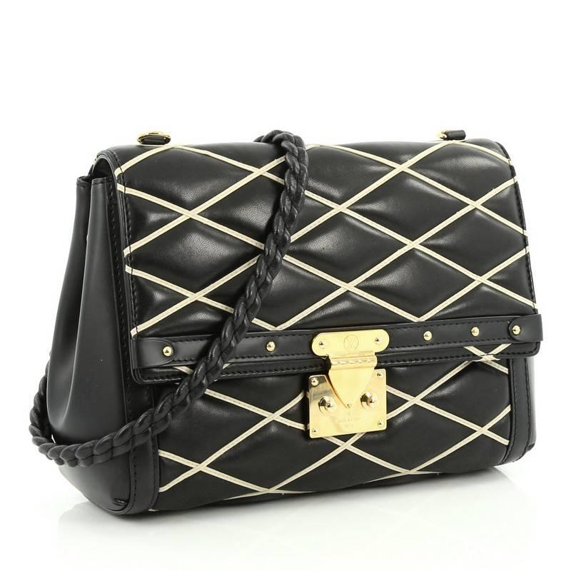Black Louis Vuitton Pochette Flap Malletage Leather