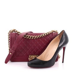 Chanel Boy Flap Bag Quilted Lambskin Old Medium