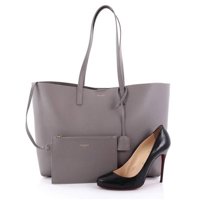 Saint Laurent Shopper Tote Leather Large at 1stDibs