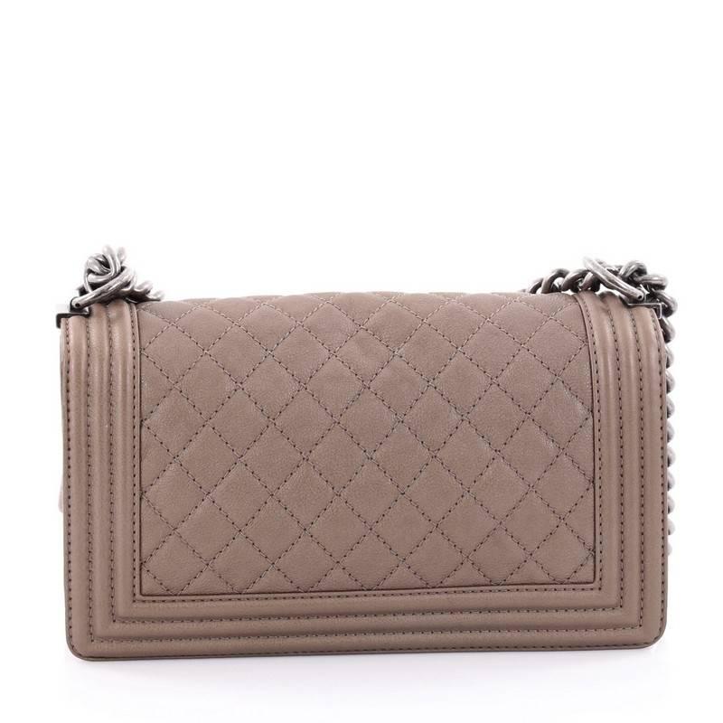 Chanel Boy Flap Bag Quilted Goatskin Old Medium In Good Condition In NY, NY