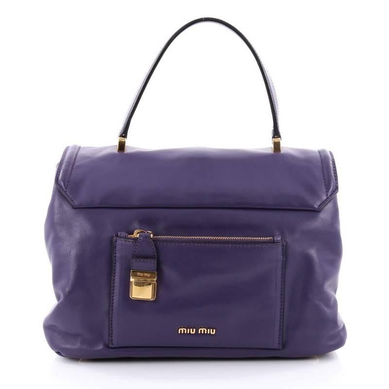Miu Miu Convertible Flap Top Handle Bag Vitello Soft Small In Good Condition In NY, NY