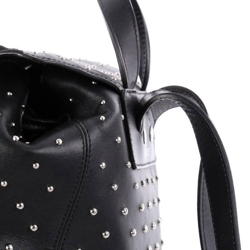 Black Alexander McQueen Skull Padlock Backpack Studded Leather Large