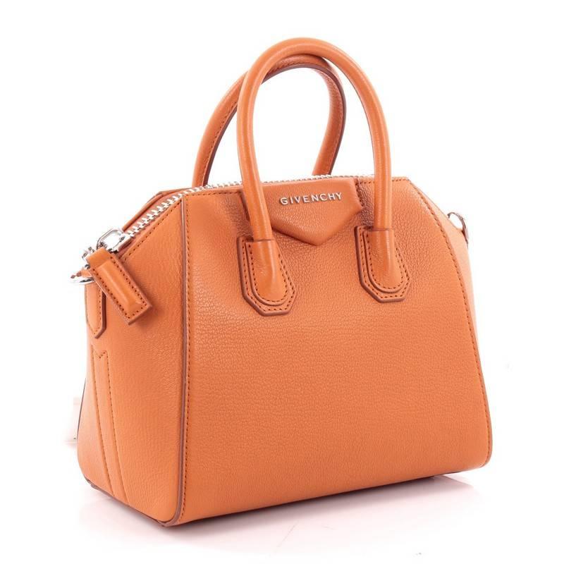 Orange Givenchy Antigona Bag Leather Mini