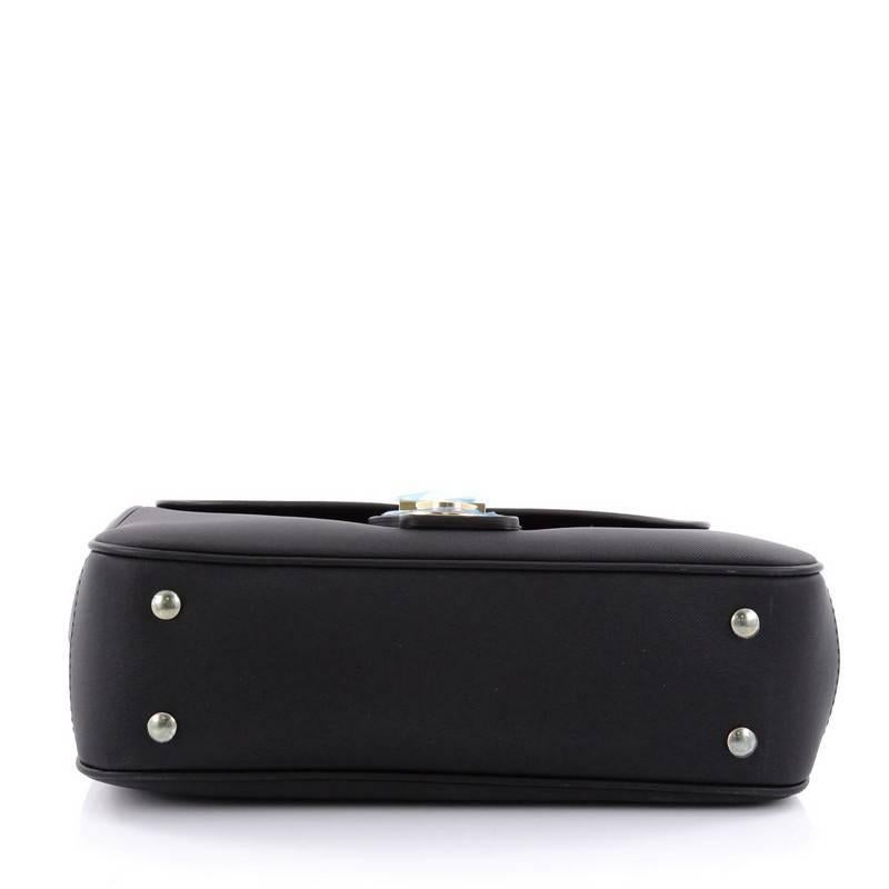 Black Burberry DK88 Top Handle Bag Leather Medium