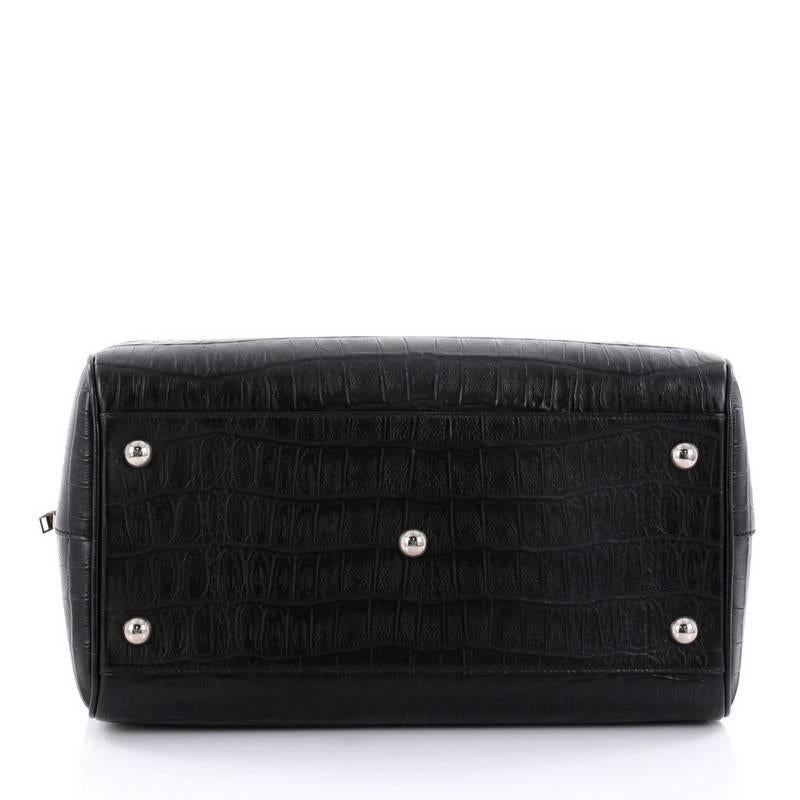 Saint Laurent Classic Duffle Bag Crocodile Embossed Leather 6 1