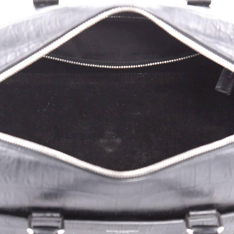 Saint Laurent Classic Duffle Bag Crocodile Embossed Leather 6 2