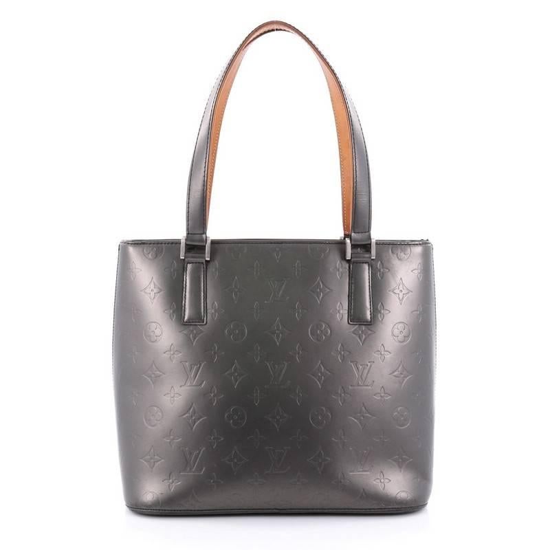 Gray Louis Vuitton Mat Stockton Handbag Monogram Vernis