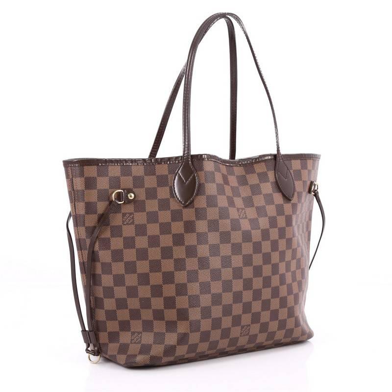 Brown Louis Vuitton Neverfull Tote Damier MM 