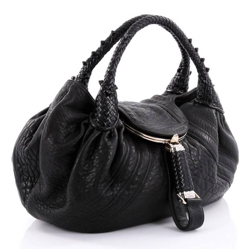 Black Fendi Spy Bag Leather