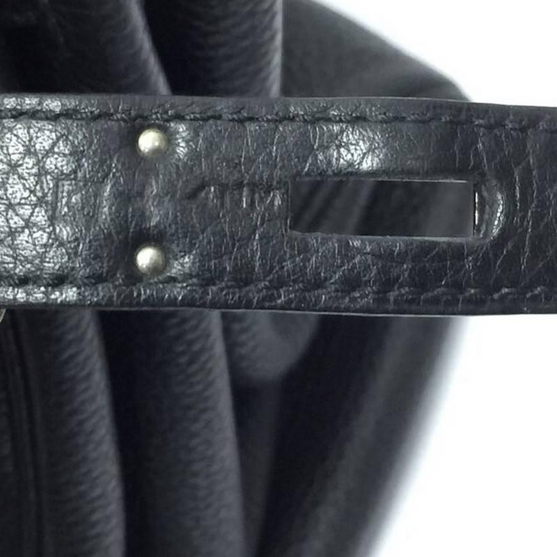 Hermes Birkin Handbag Black Clemence with Palladium Hardware 35 3