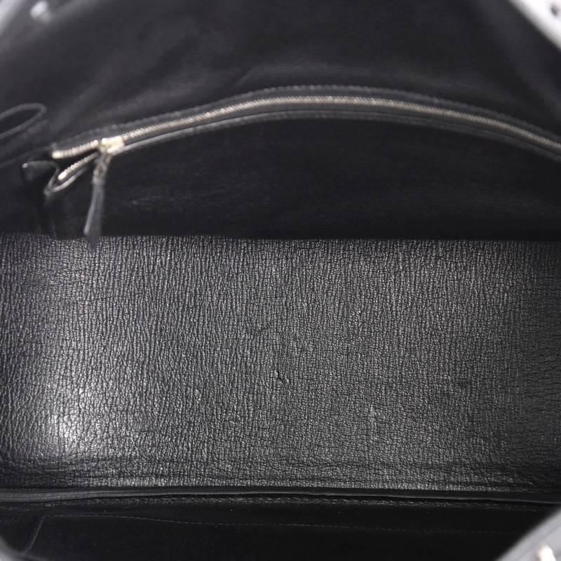 Hermes Birkin Handbag Black Clemence with Palladium Hardware 35 1