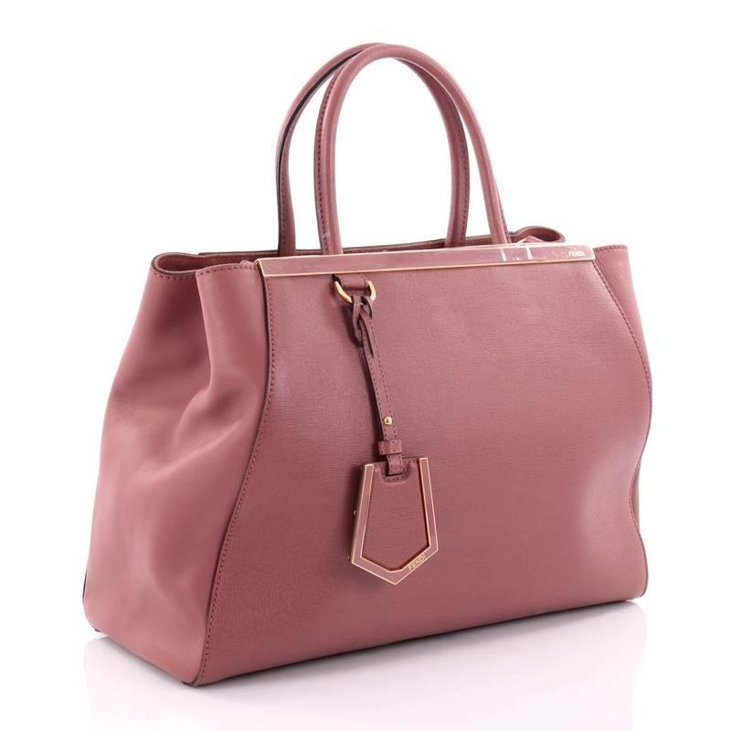 Pink Fendi 2Jours Handbag Leather Medium