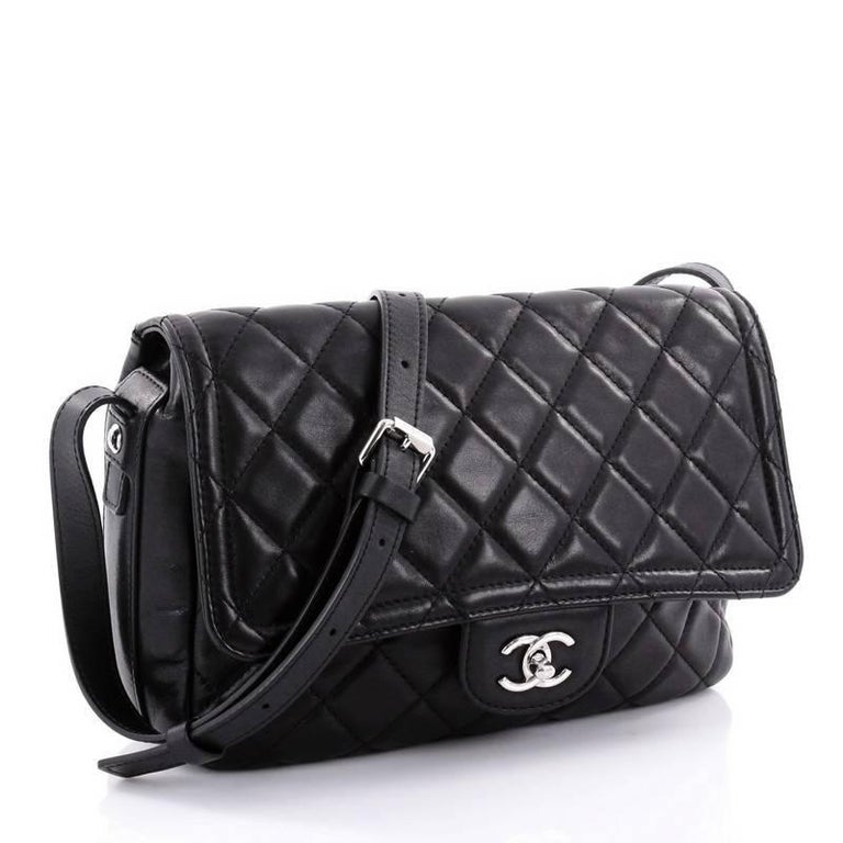 chanel quilted messenger bag