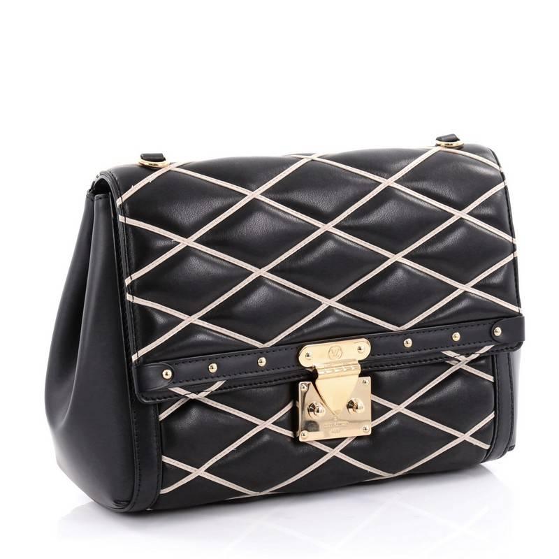 Black Louis Vuitton Pochette Flap Malletage Leather