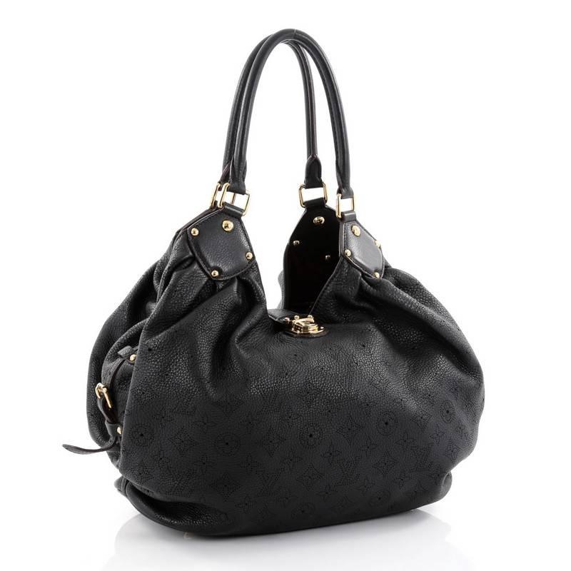 Black Louis Vuitton L Hobo Mahina Leather