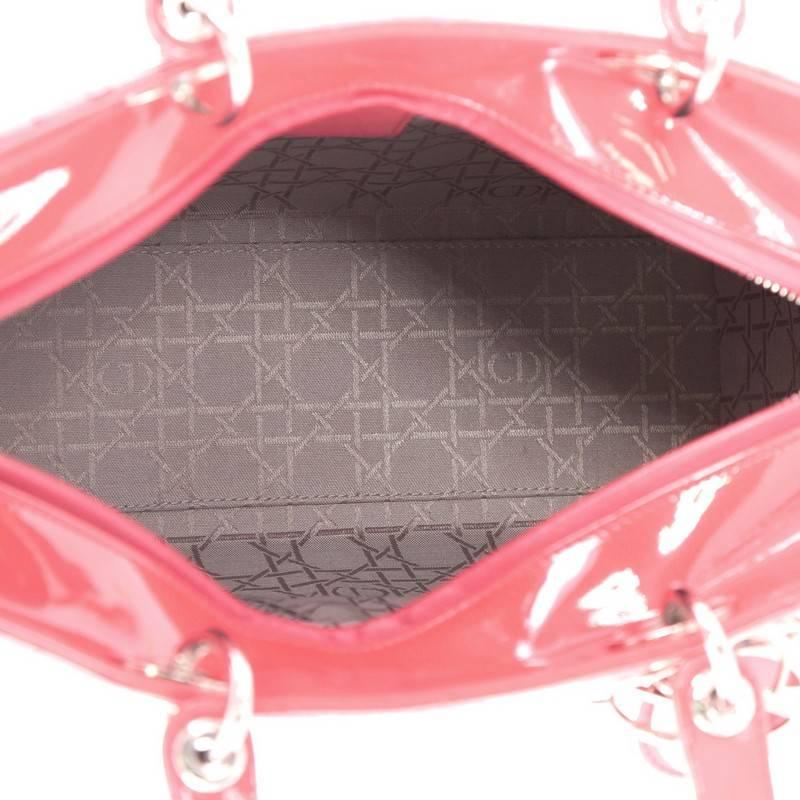 Christian Dior Lady Dior Handbag Cannage Quilt Patent Large 1