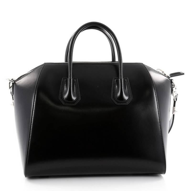 Black Givenchy Antigona Bag Glazed Leather Medium