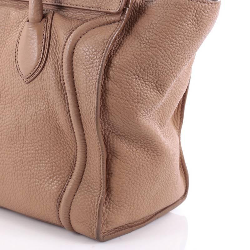 Celine Luggage Handbag Grainy Leather Mini 3