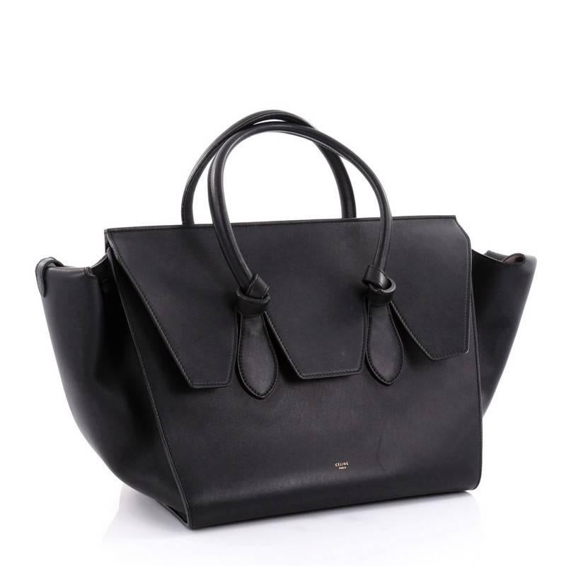 Black Celine Tie Knot Tote Smooth Leather Large
