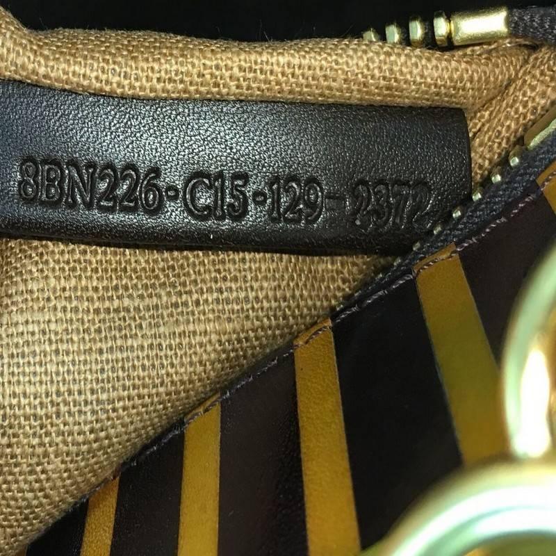Fendi Peekaboo Handbag Check Print Leather Regular 2