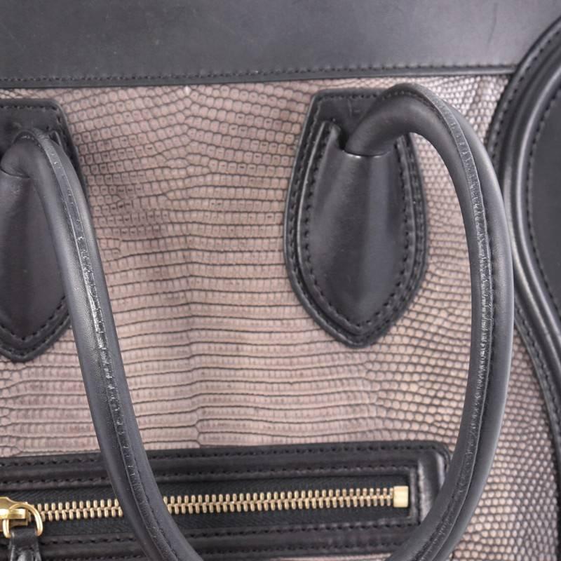Women's or Men's Celine Luggage Handbag Lizard and Leather Mini