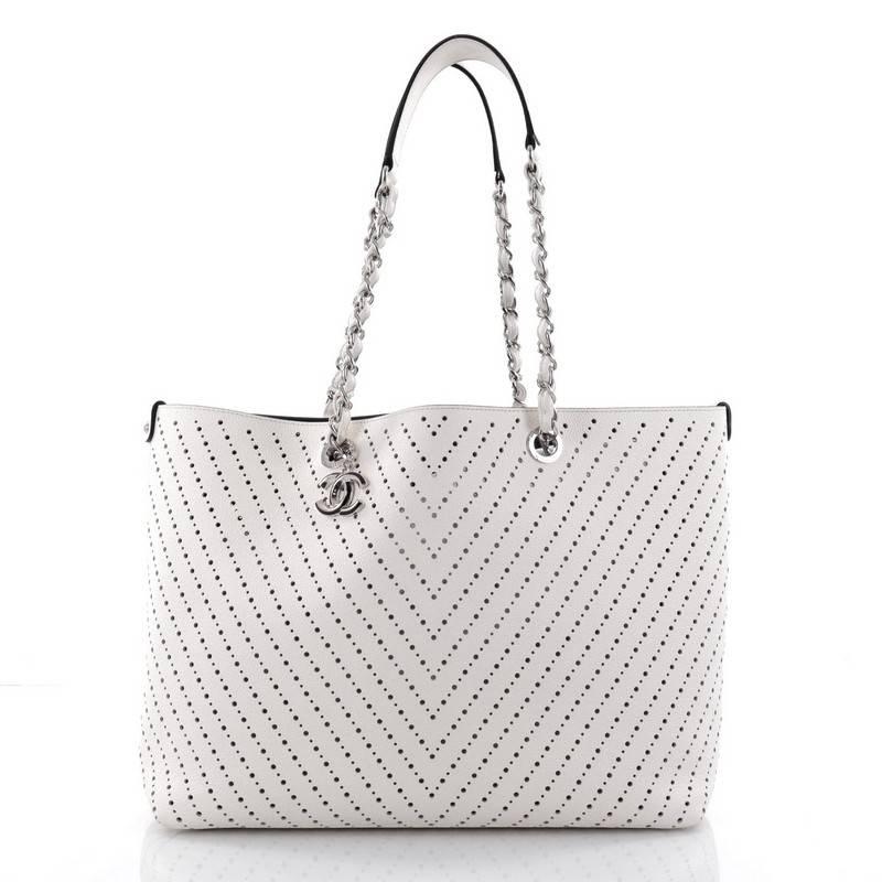 Chanel Shopping Tote Perforated Caviar Large at 1stDibs