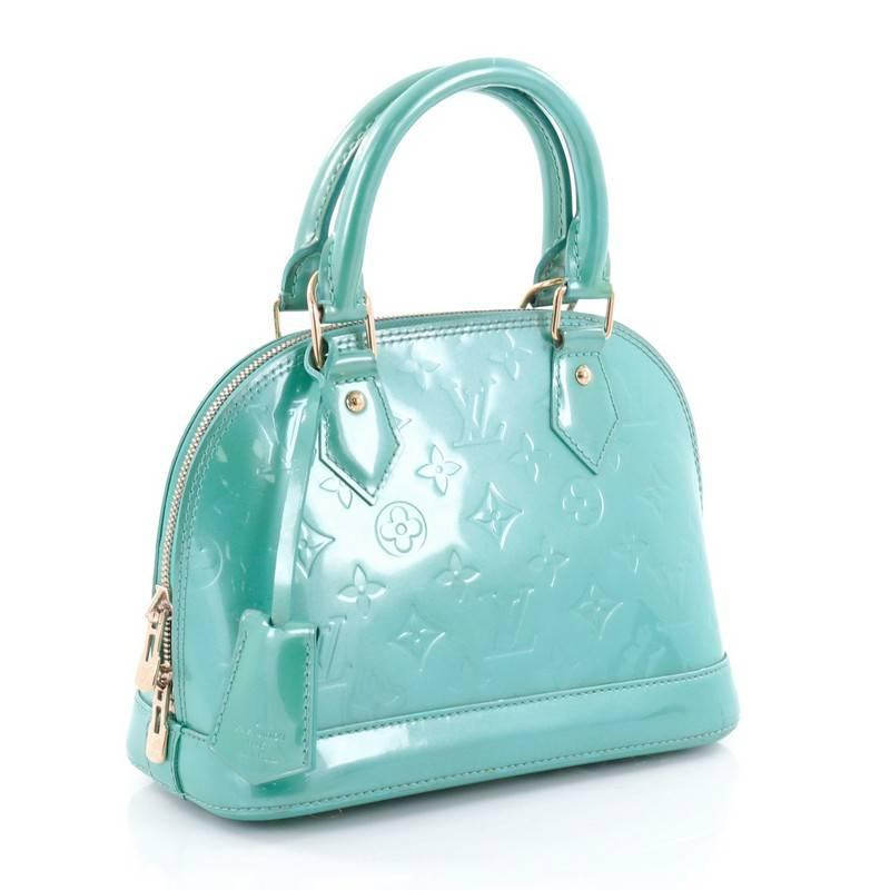 Blue Louis Vuitton Alma Handbag Monogram Vernis BB 