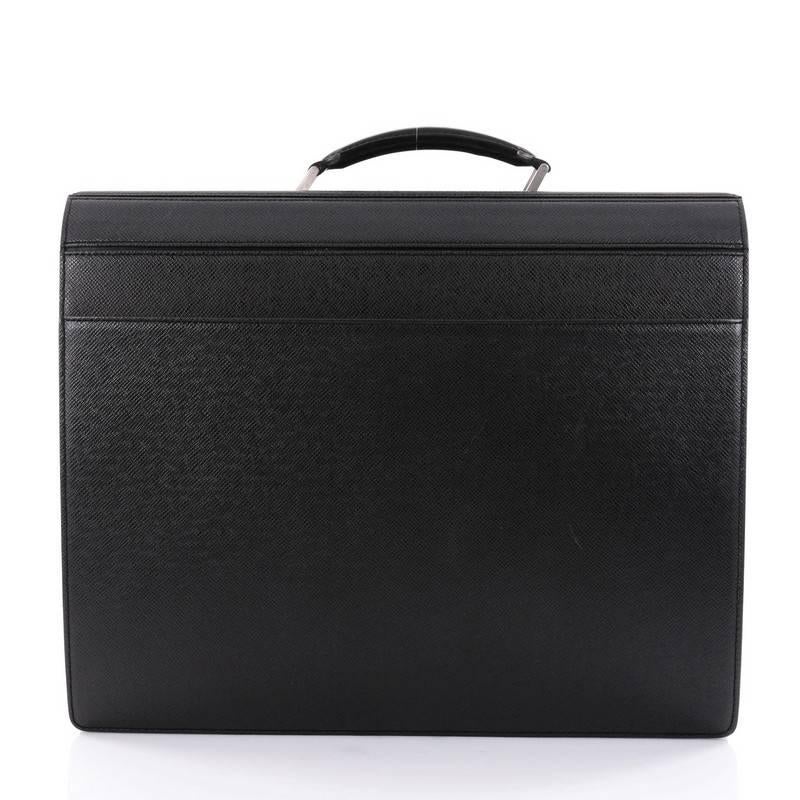 Black Louis Vuitton Pilot Briefcase Taiga Leather