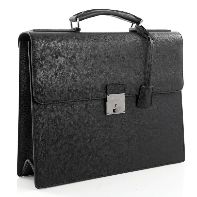 Black Dolce & Gabbana Dauphine Briefcase Leather