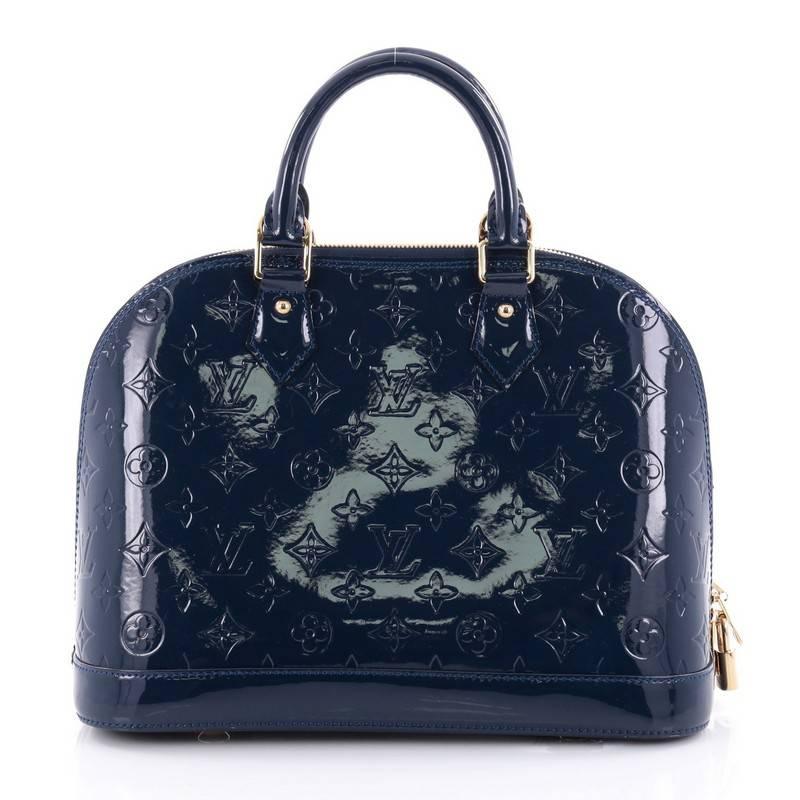 Louis Vuitton Alma Handbag Monogram Vernis PM In Good Condition In NY, NY