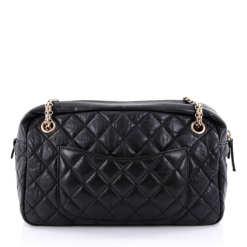 Black Chanel Reissue Camera Bag Quilted Aged Calfskin Medium