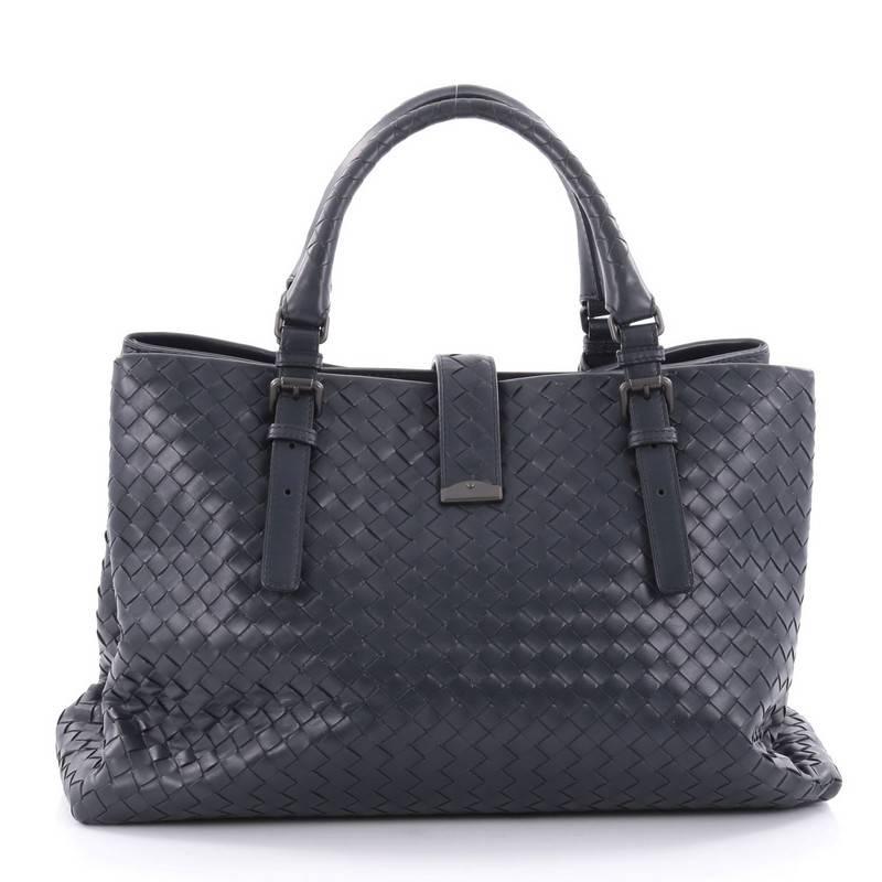 Bottega Veneta Roma Handbag Intrecciato Nappa Medium In Good Condition In NY, NY