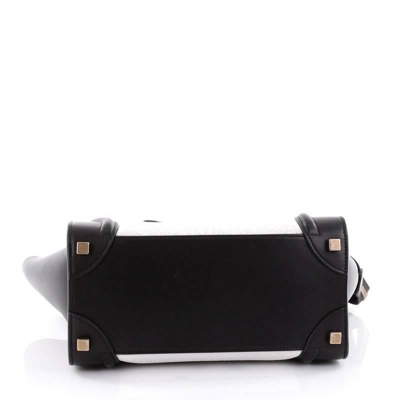 Women's Celine Bicolor Luggage Handbag Leather Micro