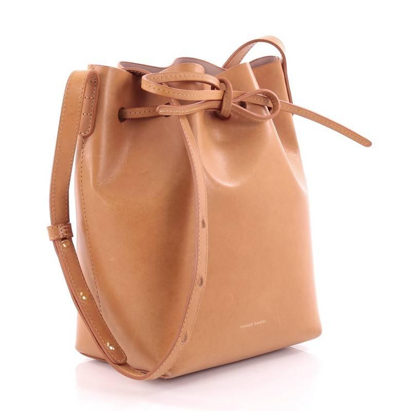 Orange Mansur Gavriel Bucket Bag Leather Mini