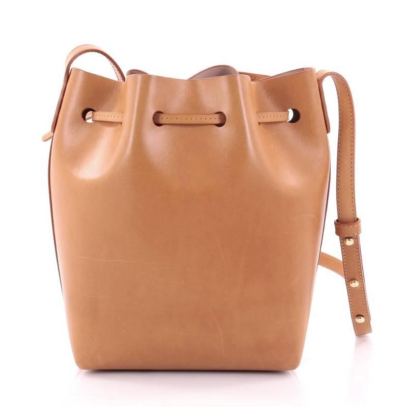 Mansur Gavriel Bucket Bag Leather Mini In Good Condition In NY, NY