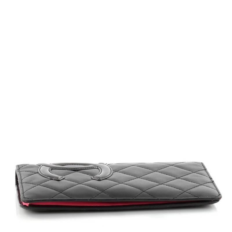 Women's or Men's Chanel Cambon Wallet Quilted Lambskin Long is a chic and luxuriou