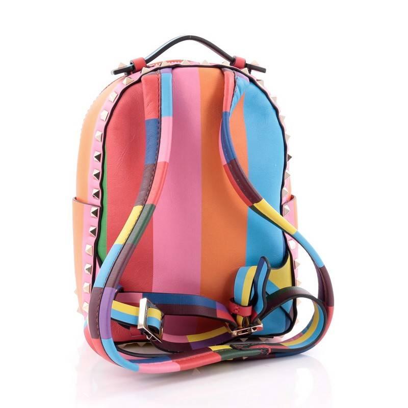 Valentino 1973 Rockstud Backpack Striped Leather Mini In Good Condition In NY, NY